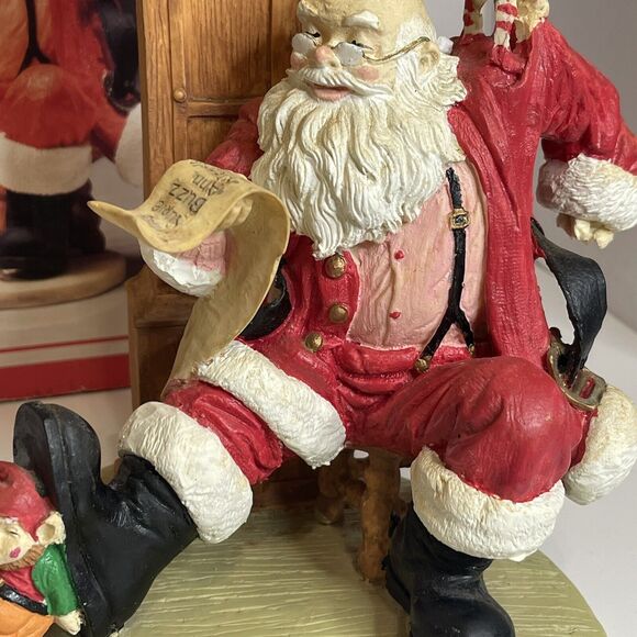 1995 Howard Miller Clock Santa Figurine Limited Edition CHECKIN IT TWICE - Picture 5 of 12